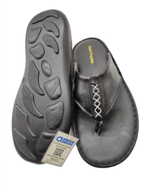 V shape online leather chappal