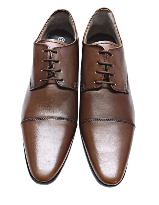 Derby Toe Cut Brown Formal Shoes - Ambur Online Leathers